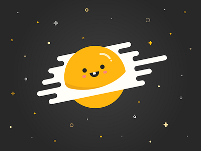 Egg-licious egg illustration kawaii space stars yolk