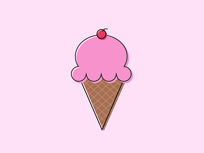 Ice cream 🤤 ice cream minimalistic pink summer waffle cone
