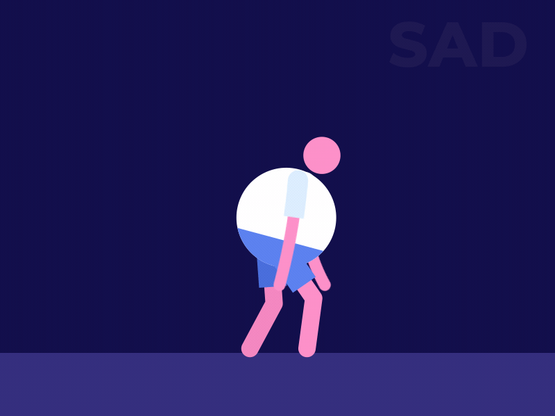 Sad Tired Walk 2d animation adobe after effects animation character character animation gif loop mood motion design motionbeast motiondesignschool motiongraphics sad tired walk