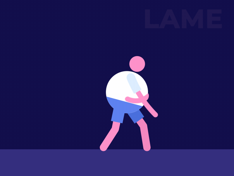 Lame Walk 2d animation adobe after effects animation character character animation gammy gif halting lame limping loop motion design motionbeast motiondesignschool motiongraphics walk walkcycle