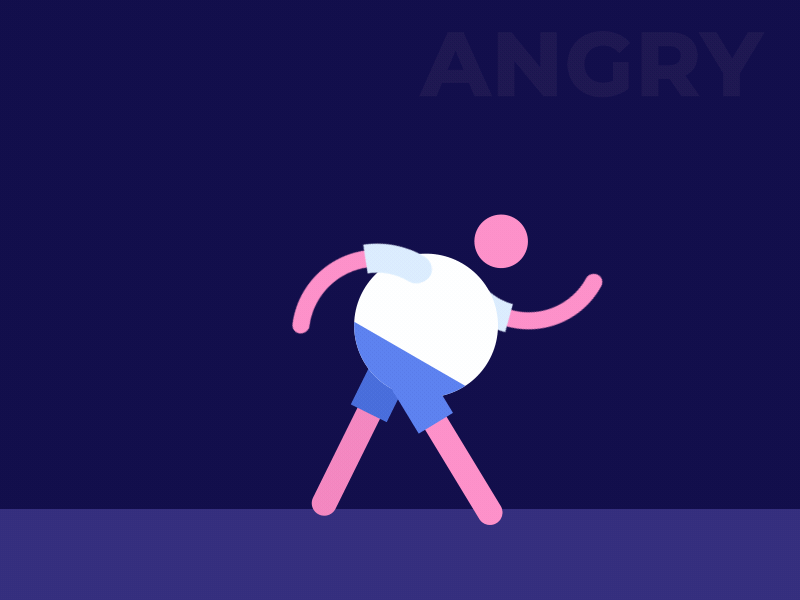 Angry Walk 2d animation adobe after effects angry animation character character animation character design gif loop motion design motionbeast motiondesignschool motiongraphics walk