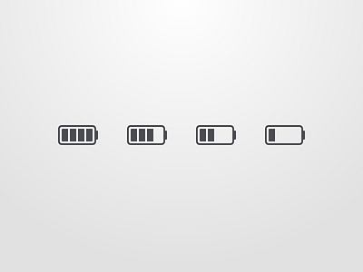 Battery Indicator Icon Set - Without Colour battery icon set icon sets icons set indicator ios sketch
