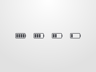 Battery Indicator Icon Set - Without Colour