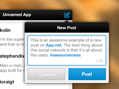 Unnamed App.net App - Phase 3 app app.net appdotnet ui unnamed user interface