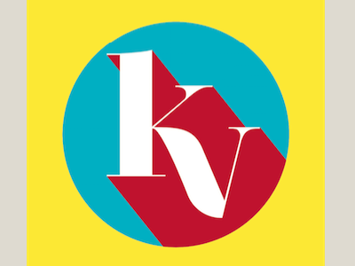KV Initials drop shadows logo primary serif