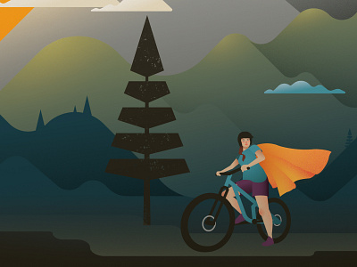 Women Hero hero illustration illustrator mountain bike vector woman