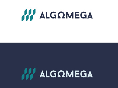 Algomega algae design illustrations logo typography vector illustration