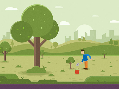 Planting trees illustration