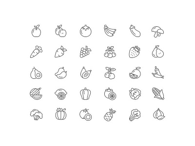 Fruits and Vegetable Icon set by Rakhmat Setiawan on Dribbble