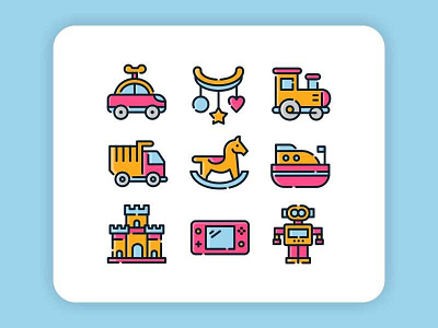 Kids Toys baby children filled line icon iconset kids play toy ui ux
