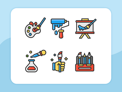 Art and Design art design drawing filled line icon iconset illustration painting ui ux