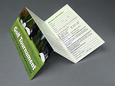 Golf Tournament Brochure brochure golf green print tri fold