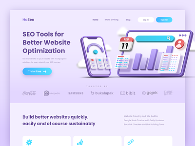 HaSeo Landing Page Exploration design landing page online seo ui user experience user interface ux website