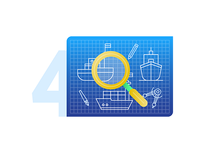 4. Inspection blueprint design illustration inspection ship