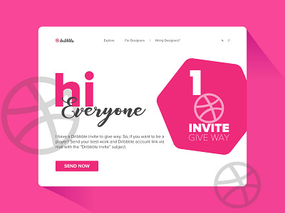 Dribbble Invite Give Way branding design dribbble invitation dribbble invite illustration invitation invite logo typography ui vector web web design