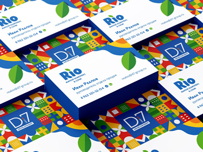 Rio - the residential center corporate identity. business cards design
