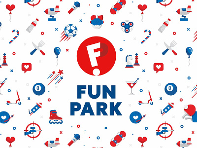 Fun Park - logo design and pattern entertainment centre branding