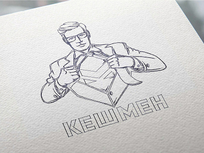 Cash Man Logo - character design for credit company