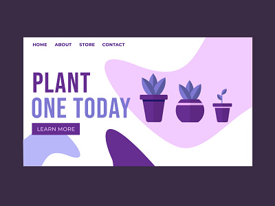 Plants Landing Page adobe illustrator design flat illustrator landing page minimal mockup plants typography ui ux vector web design web development