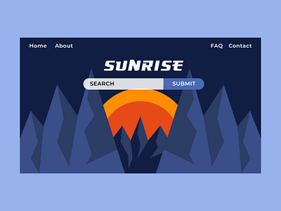 Sunrise Hero Section design flat illustration illustrator landing design landing page minimalism minimalist sunrise web web design website