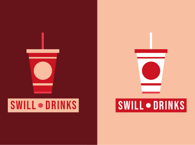 Swill Drinks Logo cup drink flat gulp icon illustration illustrator logo minimalism red