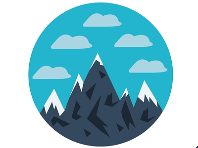 Mountains blue flat geometry icon mountain npm sky tech