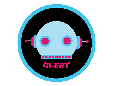 Robot Alert Icon flat games icon minimalist retro robot
