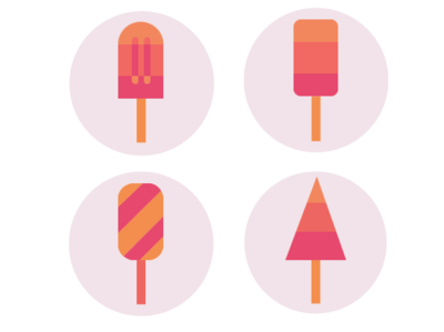 Popsicle Icons 2d colorful flat icon icondesign illustration minimalism popsicle shapes sweets
