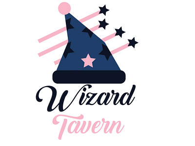 Wizard Tavern blue design fiction flat icon illustration logo magic minimalist pink star tavern wizard