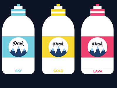 Peak Bottles bottle bottle design bottle mockup flat icon logo mountain packagedesign peak