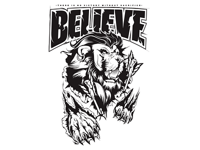 BELIEVE illustration lion vector