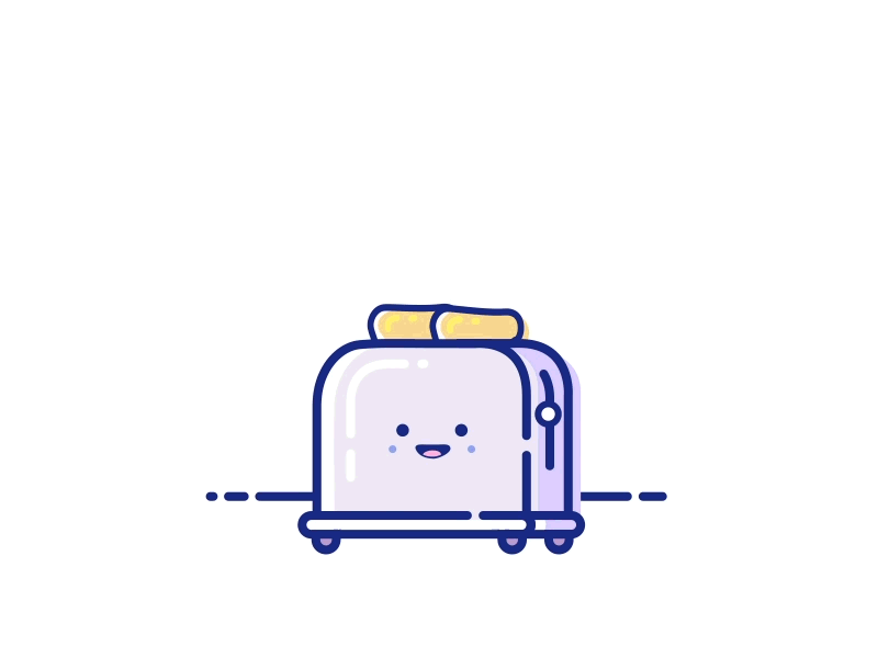 Toaster Animation aesthetic aftereffects animation design graphic design illustration illustrator motion design motion graphics