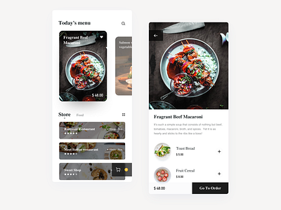004-APP food app art design food and drink food app icon illustration minimal restaurant take out food ui ux website