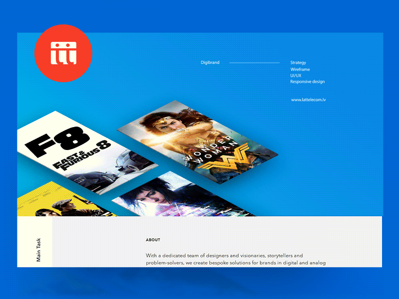 Lattelecom blue design gif layout ui ux web webdesign website