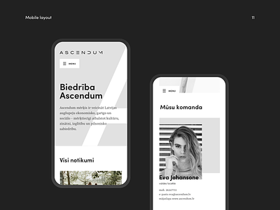 Ascendum mobile layout design layout mobile typography ui uiuxdesign ux web webdesign website