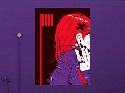 Neck Poster 2d design female grapgic design illustration illustrator neck poster poster art punk vector violet