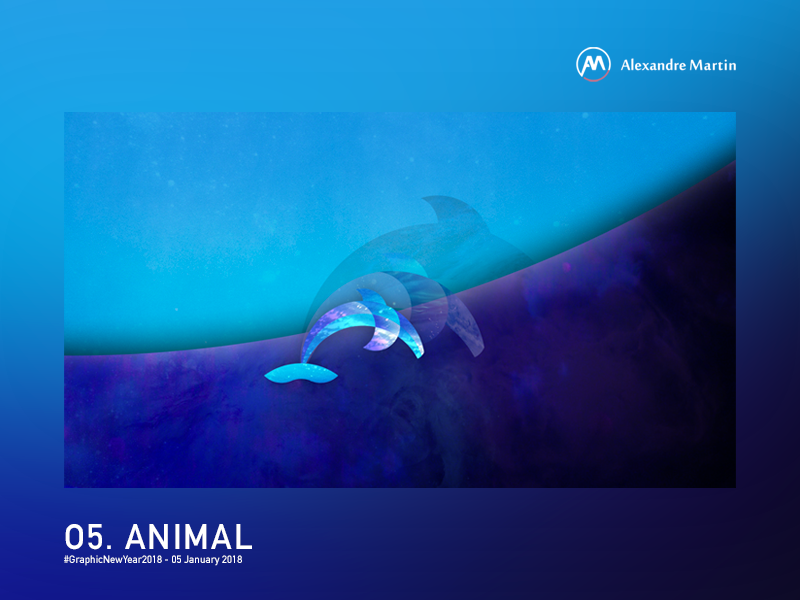 Into the sea graphic new year golden circle photoshop illustrator illustration sea ocean dolphin