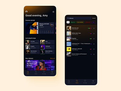 The Flowkey redesign proposal app dashboard design flowkey home ios mobile orange search ui ux