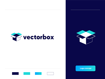 Vector Box logo concept box box logo branding clean concept customtype cyan design gradient illustrator logo logo concept logo design logodesign minimal minimalist simple typography vector
