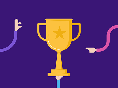 Simple trophy illustration prize purple simple trophy vector