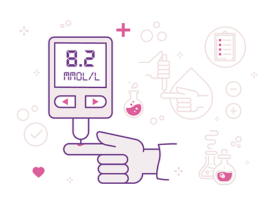 Diabetes test blood design diabetes icon icons illustration pictogram simple test testing vector