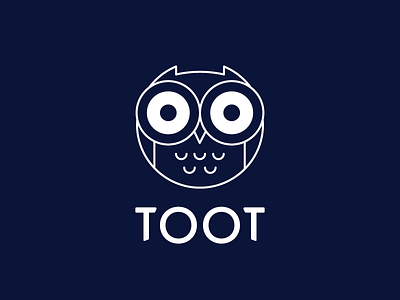 Toot logo apple clean design eyes geometric icons logo navy blue owl round round logo simple symbol vector