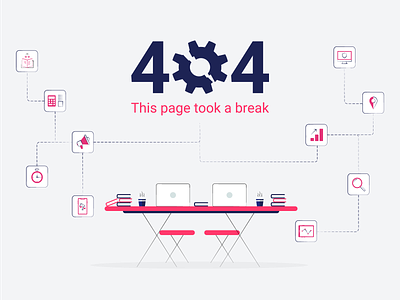 Keyvision 404 404 404 error 404 error page 404 page clean design elements icons set illustration magenta simple site vector
