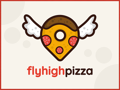 Fly high pizza brand identity branding clean design flat flat design logo logo design logodesign pizza pizza logo pizzeria simple vector wings