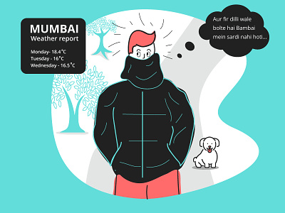 Winter in mumbai bombay chill chilly cold design graphic graphic design vector art graphicdesign illustration mumbai weather winter