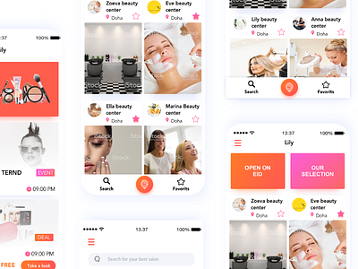 Beauty Mobile app app beauty clean design colors design friendly ios mobile spa ui user ux white