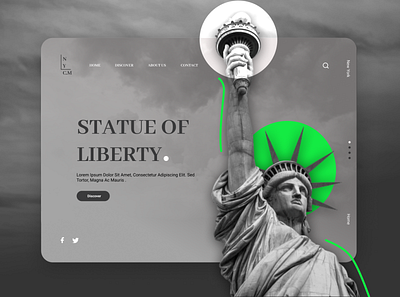 Statue of liberty beauty clean dark design landing page simple ui ux website