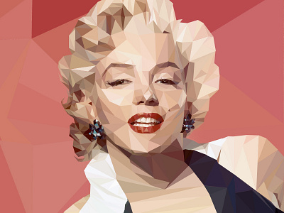 Tribute to Marilyn Monroe beauty illustration legend low poly marilyn monroe polygonal art vector