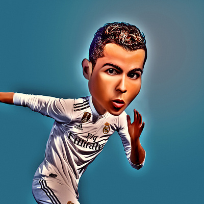 Caricature of Ronaldo caricature football illustration photoshop vector