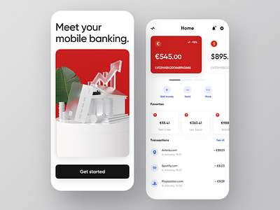 Mobile Banking 3d bank banking banking app data design illustration product typography ui ux visualization